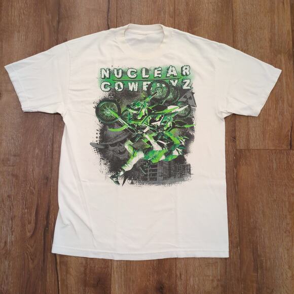 Nuclear Cowboyz 2011 Tour Adult XL Shirt BMX Bike Motorcross Redbull Faded Green - Picture 1 of 7